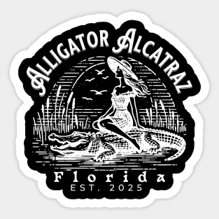 Alligator Alcatraz Florida Retro Pin-Up Swamp Vintage Design Sticker
